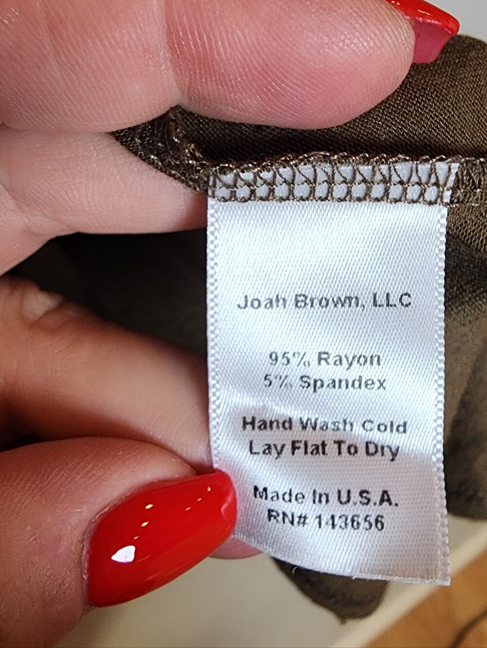 S/M Joah Brown Racer Back Tank Top Jersey Knit Stretchy Green Brown Women's - Picture 8 of 10